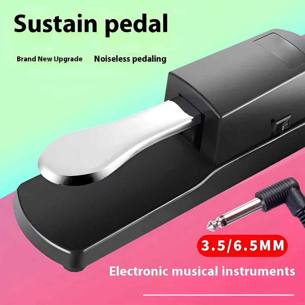 Single-leg electronic keyboard sustain pedal with ABS plastic body and cable connector