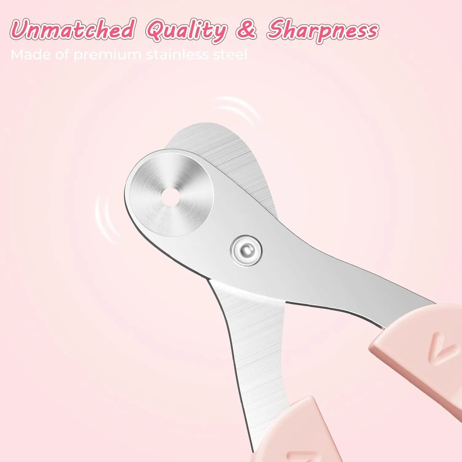 Blue cat nail clipper with a round positioning hole and a non-slip handle.