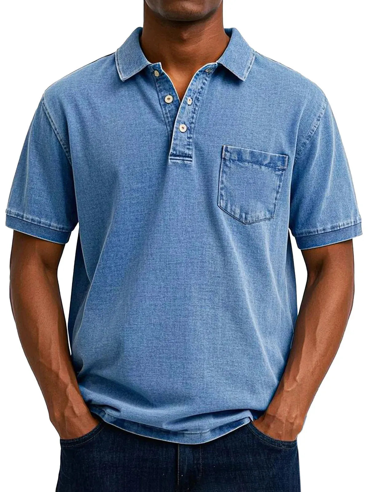 Plus size men's short sleeve polyester shirt in Korean cardigan style with printed design