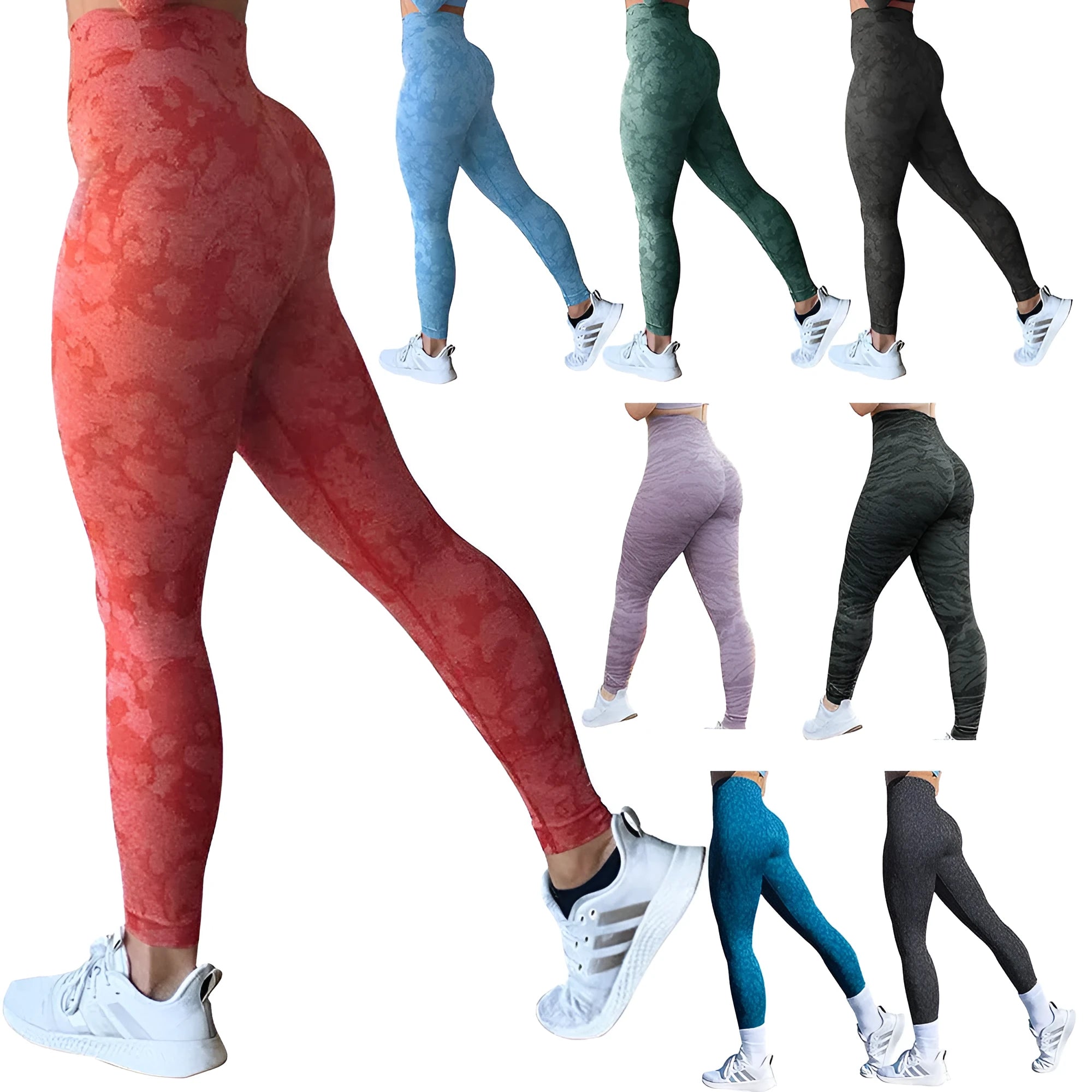 Women's push-up booty leggings in a solid colour pattern for fitness and gym workouts.