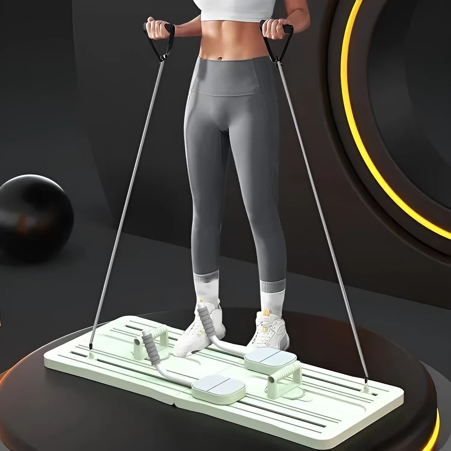 Foldable purple PP supine board for home abdominal fitness training