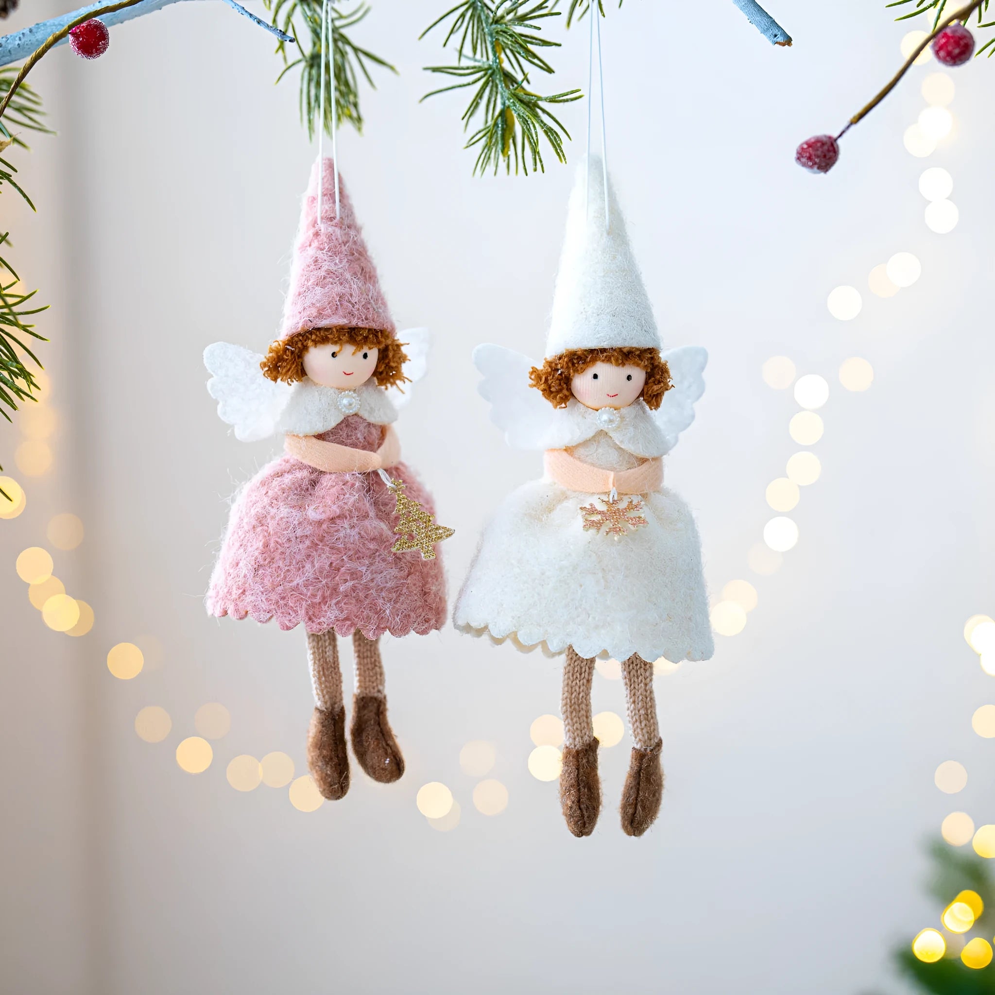 Christmas angel skirt felt pendant ornament in modern simplicity style with plush cloth construction