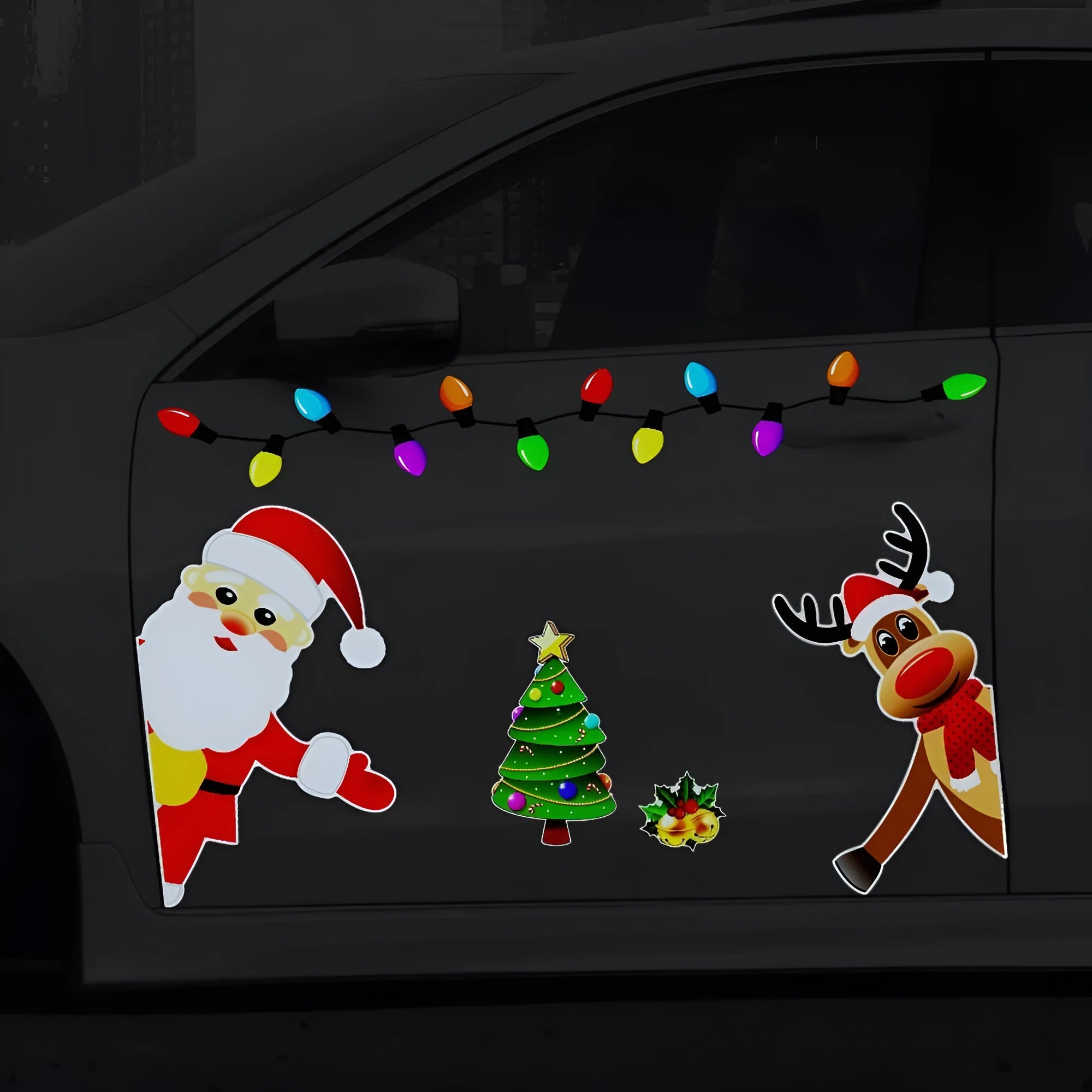 Christmas elk reflective magnetic car decoration sticker in RFM0256 thread colour
