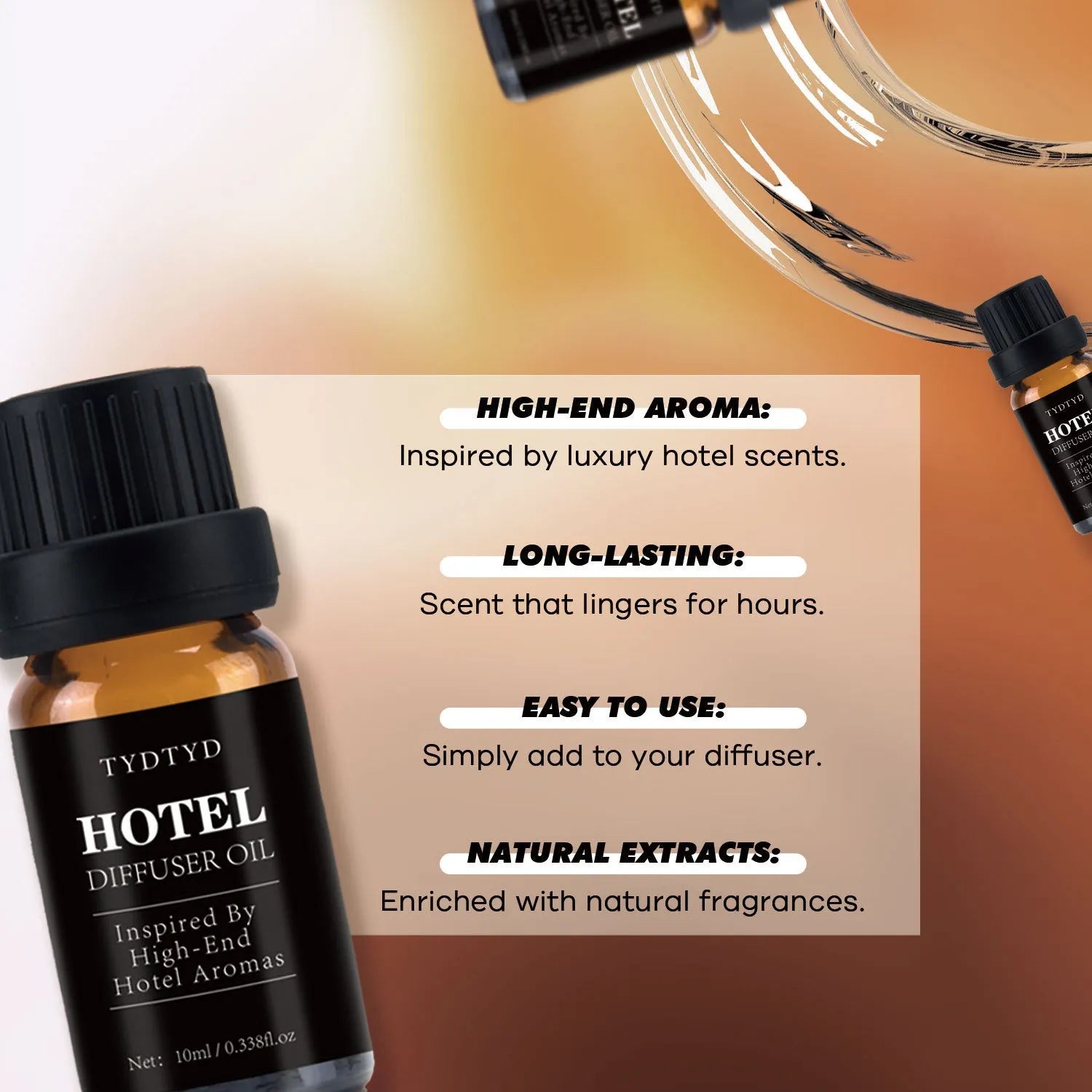 10ml natural plant essential oil in glass bottle with plant-derived fragrance for aromatherapy