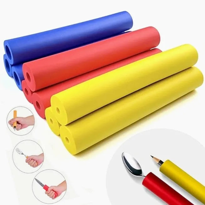 Pack of flexible rubber grip hoses for fitting over tool and pen handles.