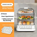 28LPC cooking integrated electric steamer with stainless steel rack showing 420x280x250mm dimensions