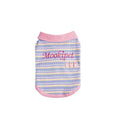 Pink purple fleece-lined autumn vest for a small dog or cat on a mannequin.