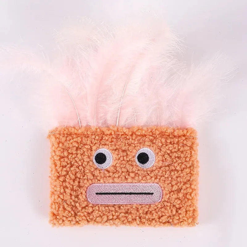 Colourful big mouth explosion head shaped catnip plush toy for cats.