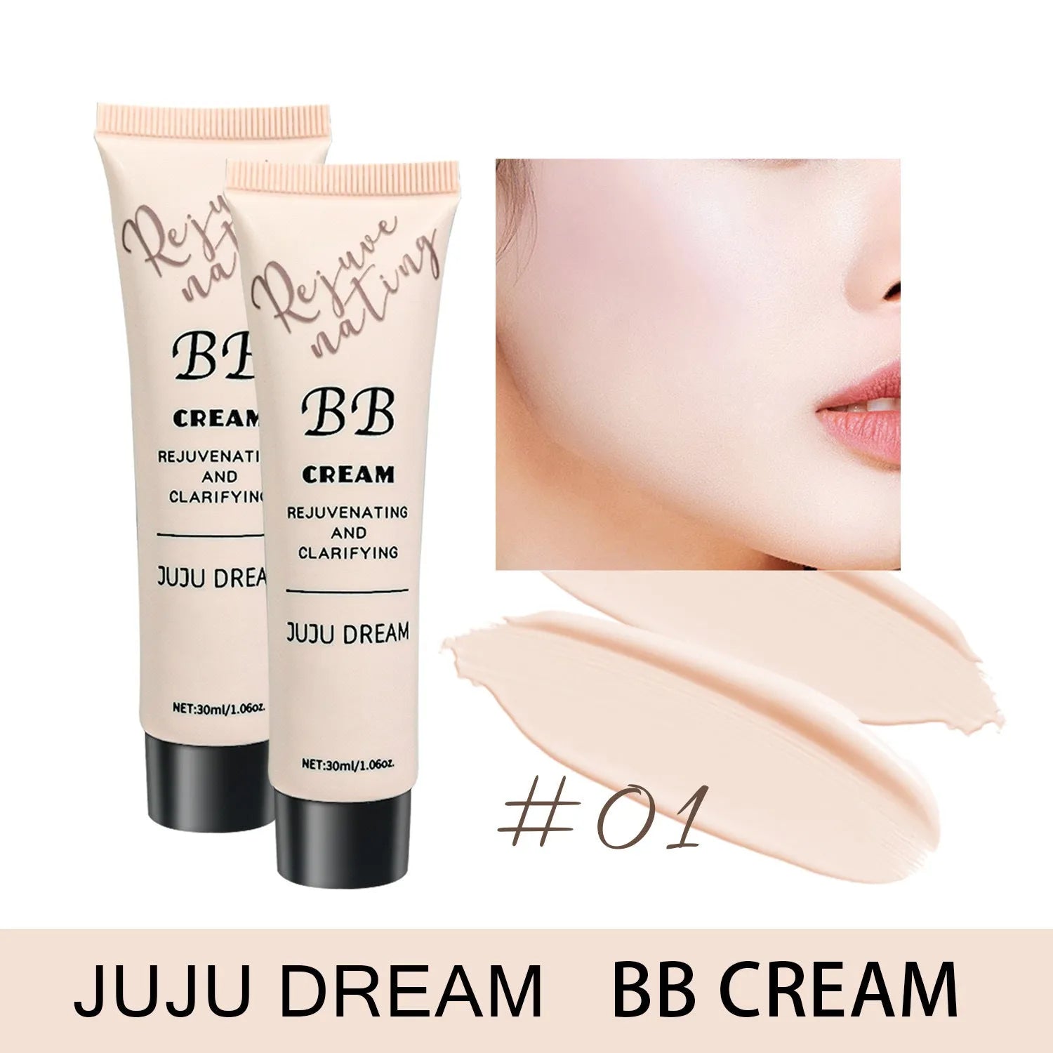 Brightening skin colour BB cream 30ml in five shades with waterproof smear-proof formula