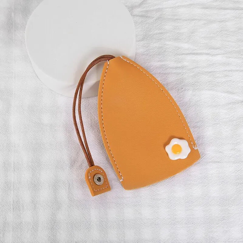 Cartoon design pull-out key case for car keys made from PU leather with pull-out tab