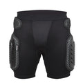 Black cycling hip protection pants showing padded hip area, sizes S M L XL available