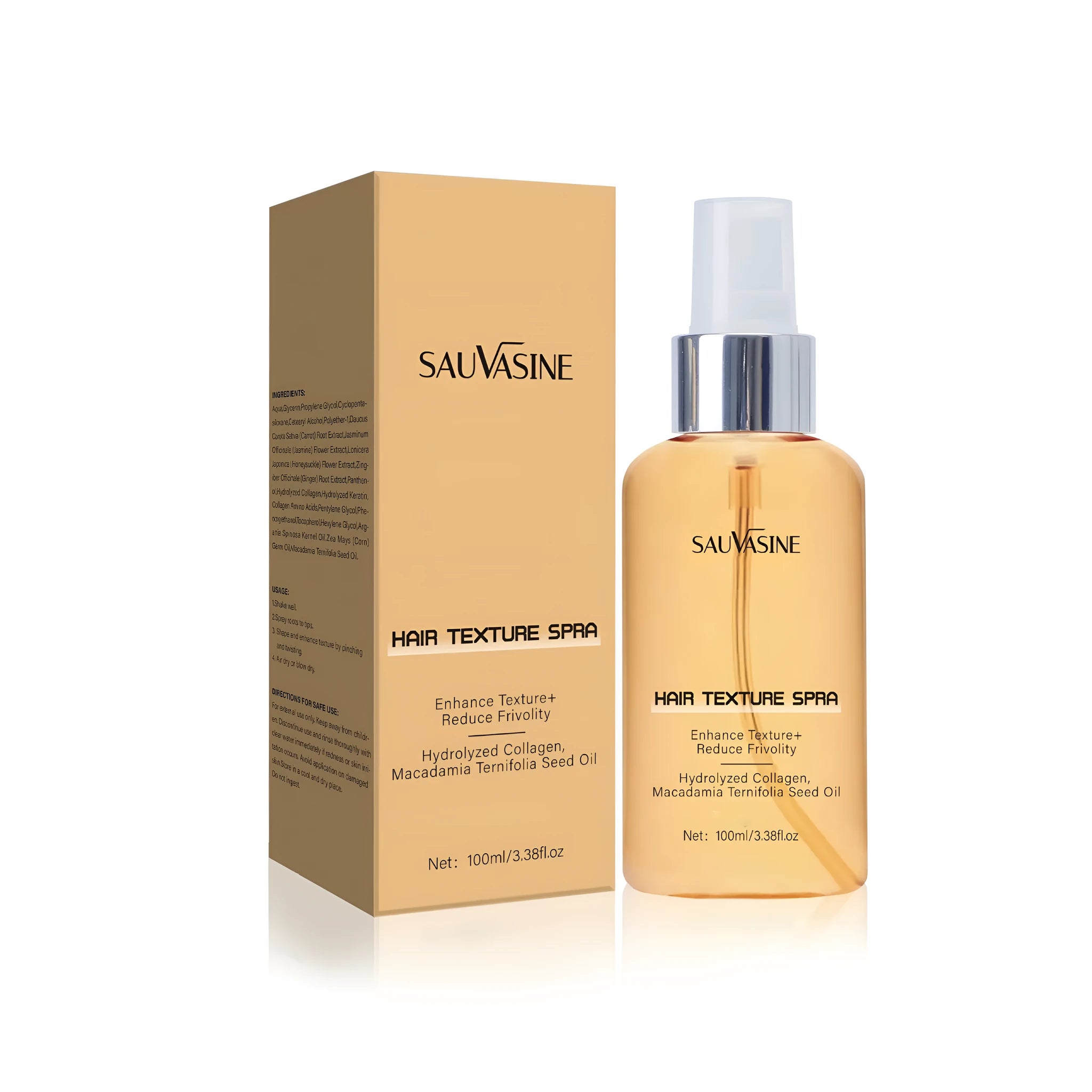 100 ml haircare spray bottle for frizz reduction and scalp moisturising with fine mist pump
