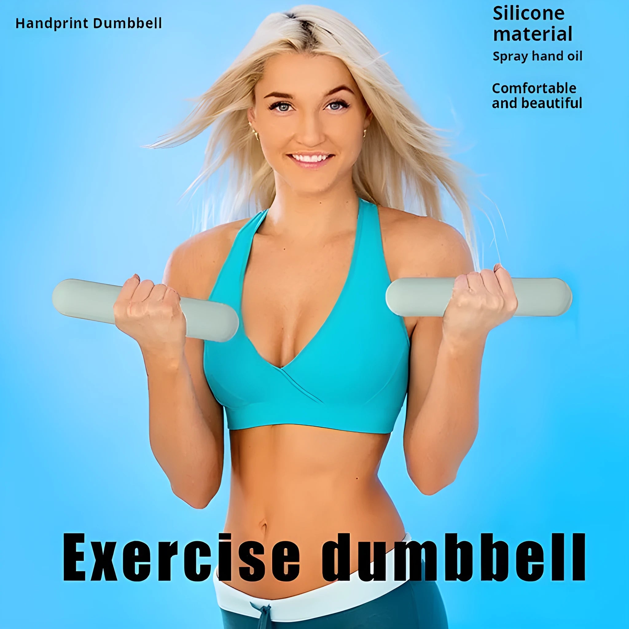 Hand-drawn silicone-grip dumbbell stick in various colours and weights for fitness training.