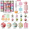 Christmas tree pendant decorations in macaron candy design, painted plastic, WW-24, 34, 58 or 80 candy pack set