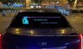 Car interior voice control rhythm lamp with long electroluminescent panel displaying a themed light pattern.