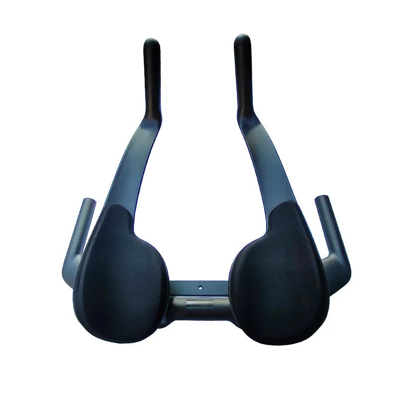 Black carbon fibre time trial bicycle handlebar showing aero extensions and 31.8mm clamp area