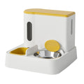 Cat automatic pet feeder water dispenser with integrated double bowl system in grey colour