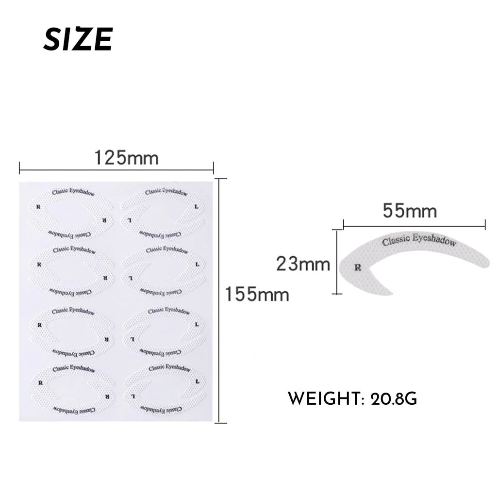 Set of four reusable eyeliner sticker makeup templates for wings and cat-eye designs