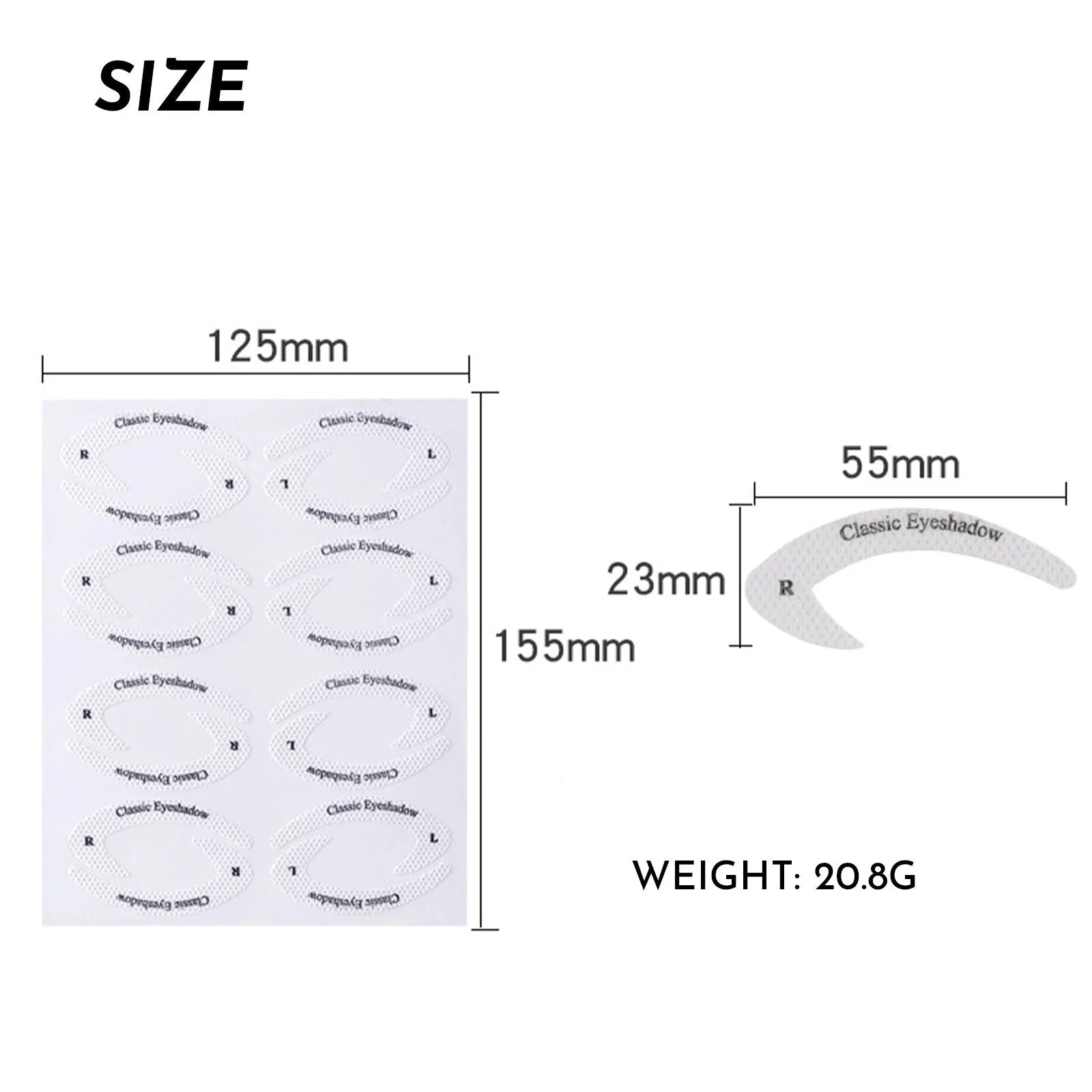 Set of four reusable eyeliner sticker makeup templates for wings and cat-eye designs