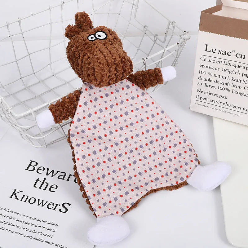 Brown velvet pet stuffed toy with sound paper for cats and dogs