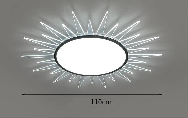 Modern aluminium ceiling lamp with round LED lampshade in multiple diameter options