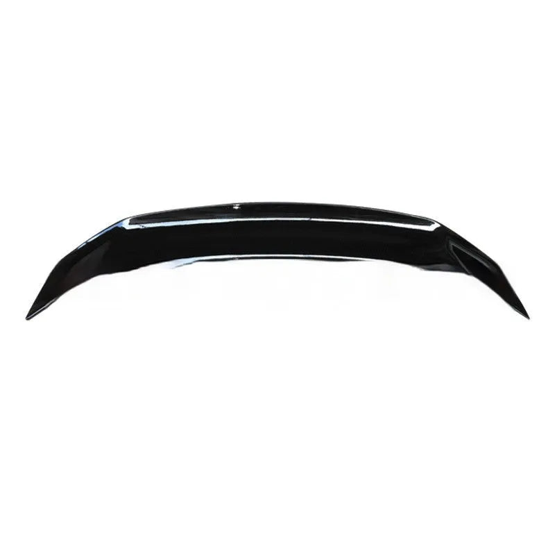 Universal punch-free ABS plastic car boot lid tail wing spoiler in bright black finish