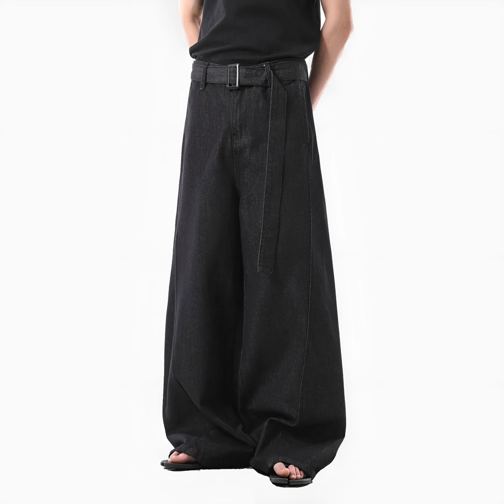 Black high waist straight leg jeans on a neutral background