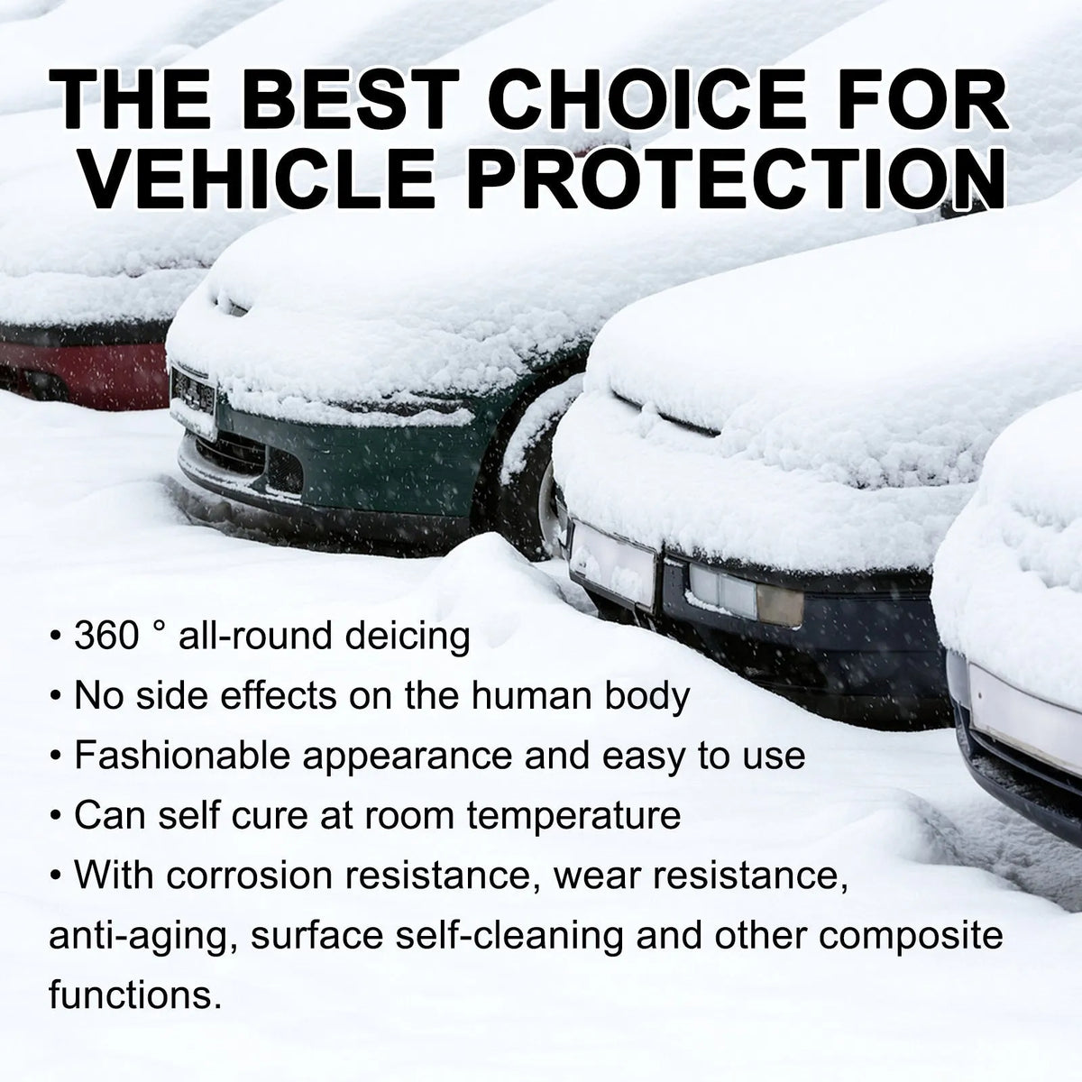 Hydrophobic nano coating car snow brush with a PE plastic handle