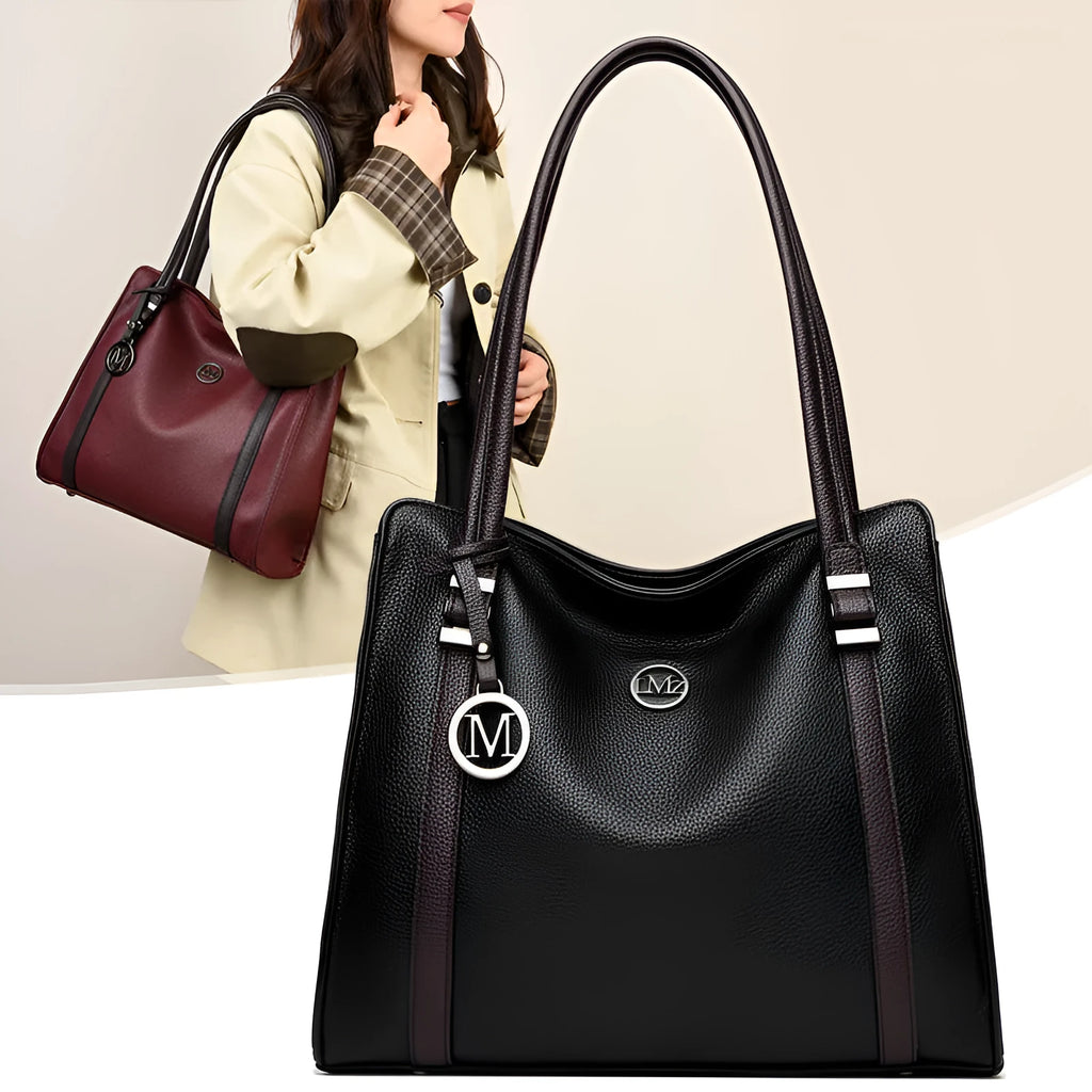Women's soft genuine leather retro crossbody handbag in multiple colours with double strap.