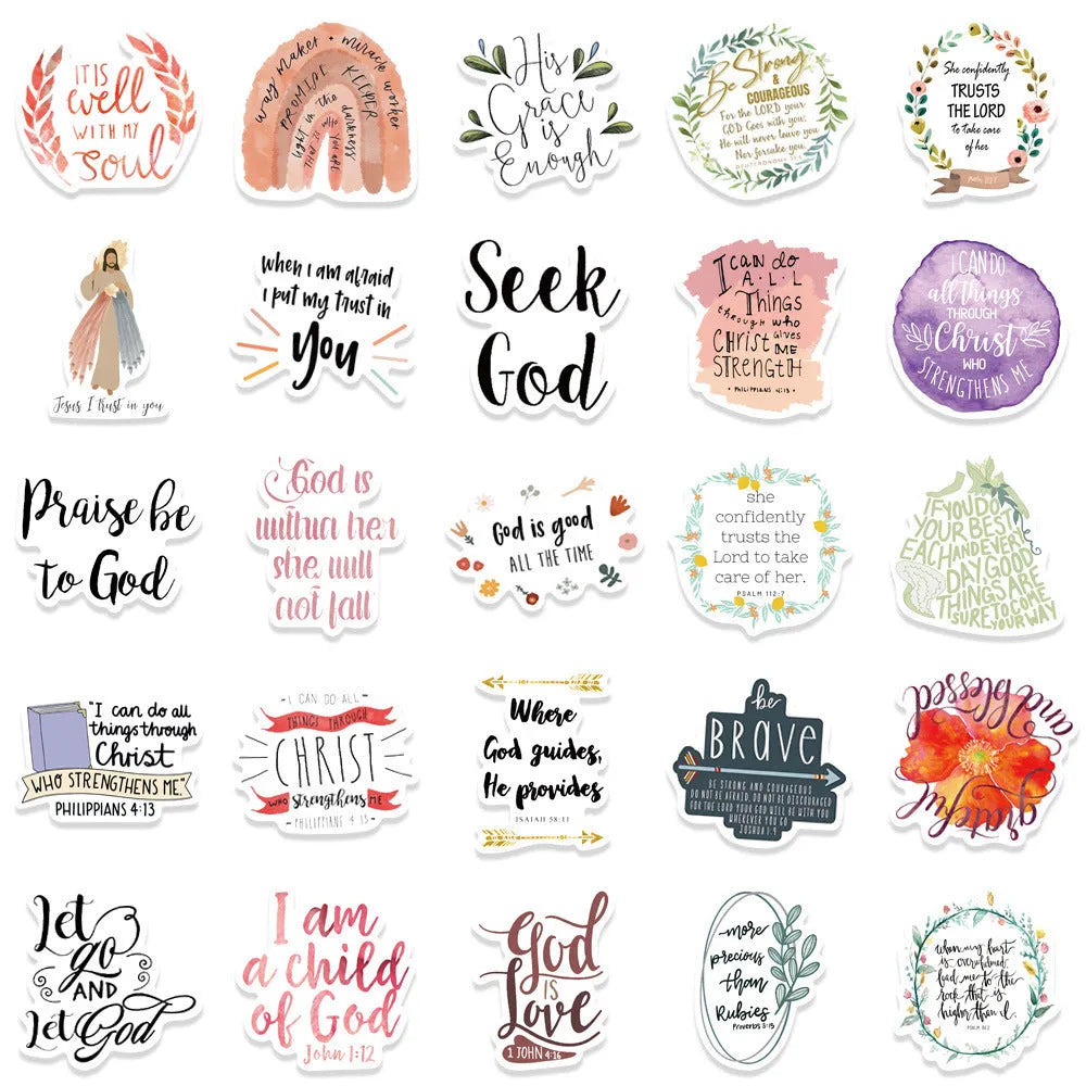 Pack of 50 assorted graffiti-style decorative stickers for personalisation