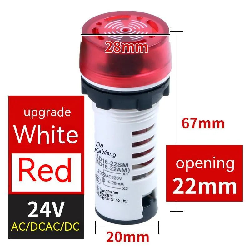 AD16-22SM red LED flashing sound and light buzzer for 22mm panel mounting