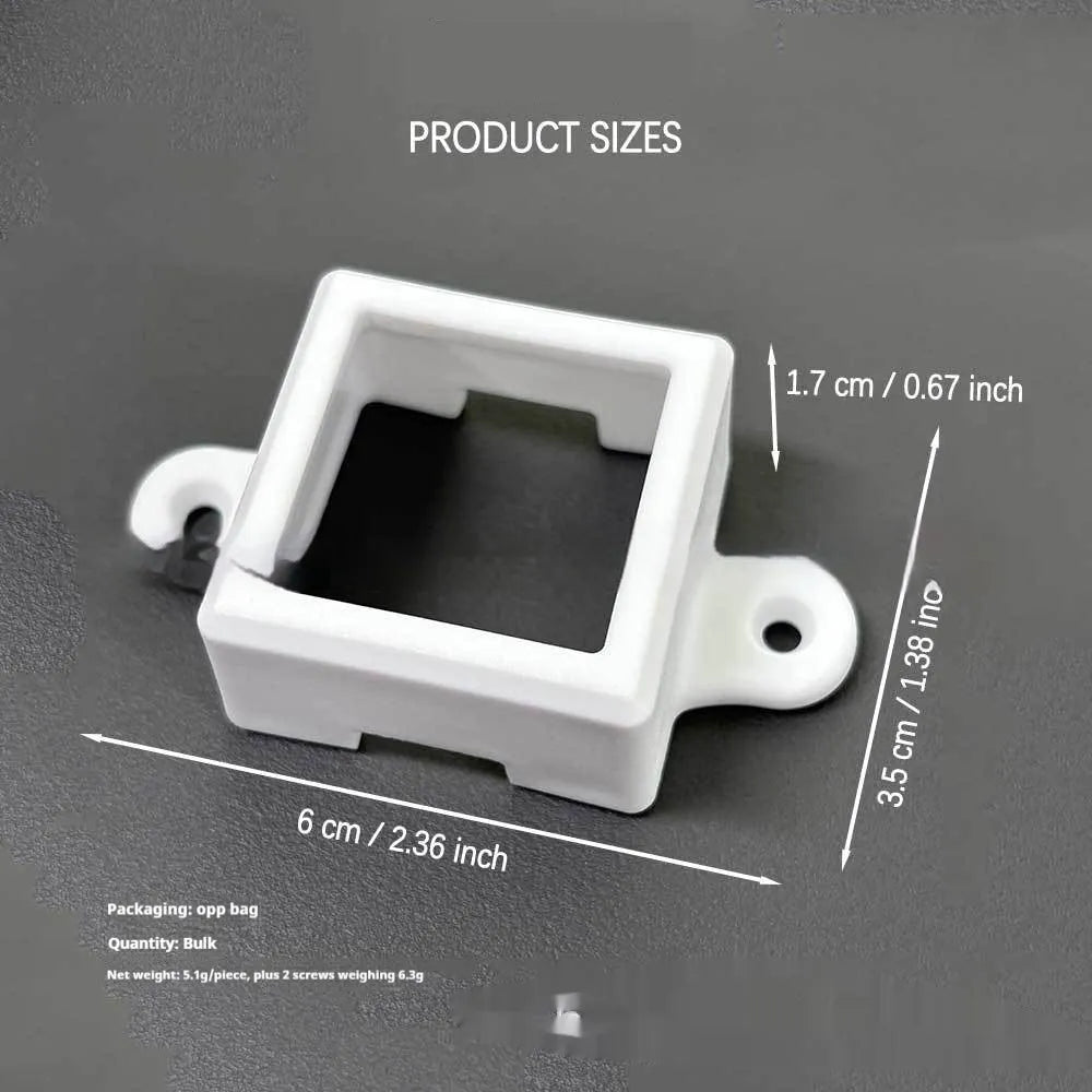 White plastic protective lampshade for LED light brackets, shown next to a ruler indicating 1.7cm by 6cm dimensions.