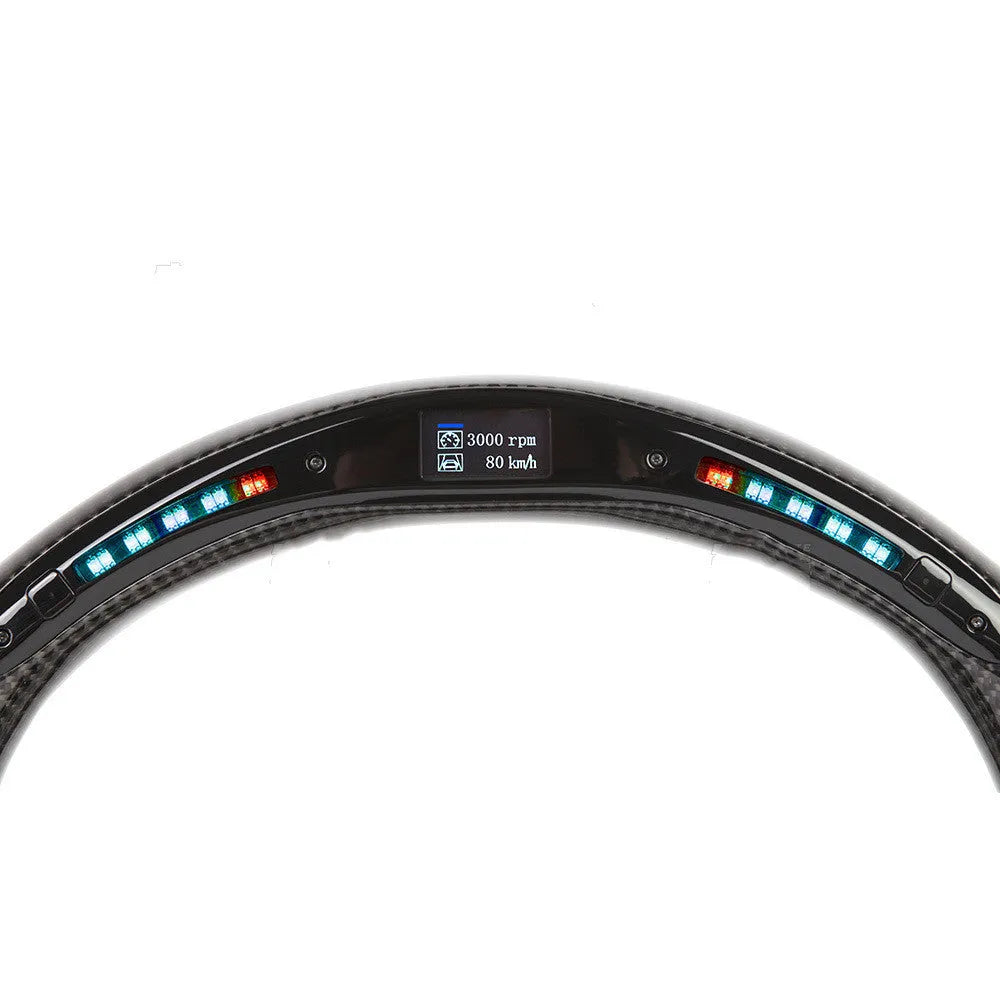 Black carbon fiber intelligent LED sports steering wheel for BMW X3 X5 2019 530i M Sport heating version