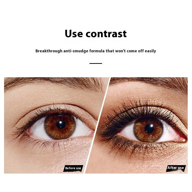 Black 4D waterproof curling mascara with lengthening and thickening properties