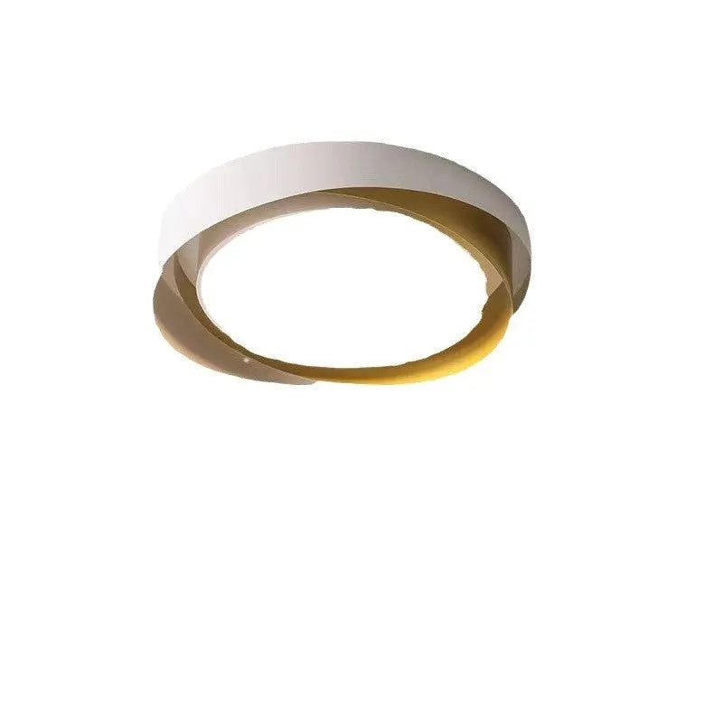 Minimalist bedroom ceiling light with iron body and acrylic shade, 40cm or 50cm diameter, white black colour option