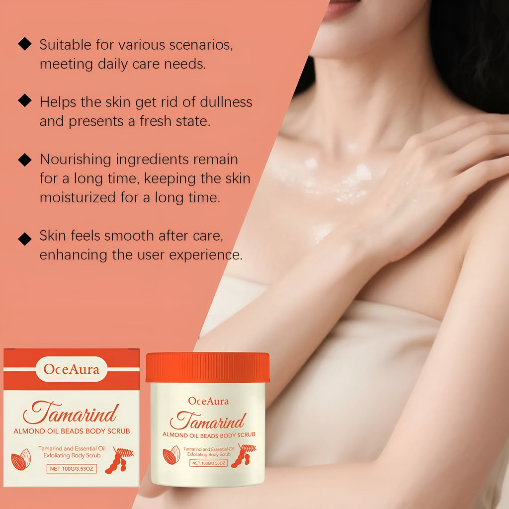 Tamarind Almond Body Scrub 100g tube with hickory shell powder exfoliating cream