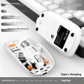 Transparent wireless computer mouse with USB connector showing internal components