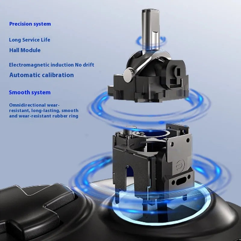 S4 wired gamepad black symmetrical rocker with dual vibration motors force feedback for PC