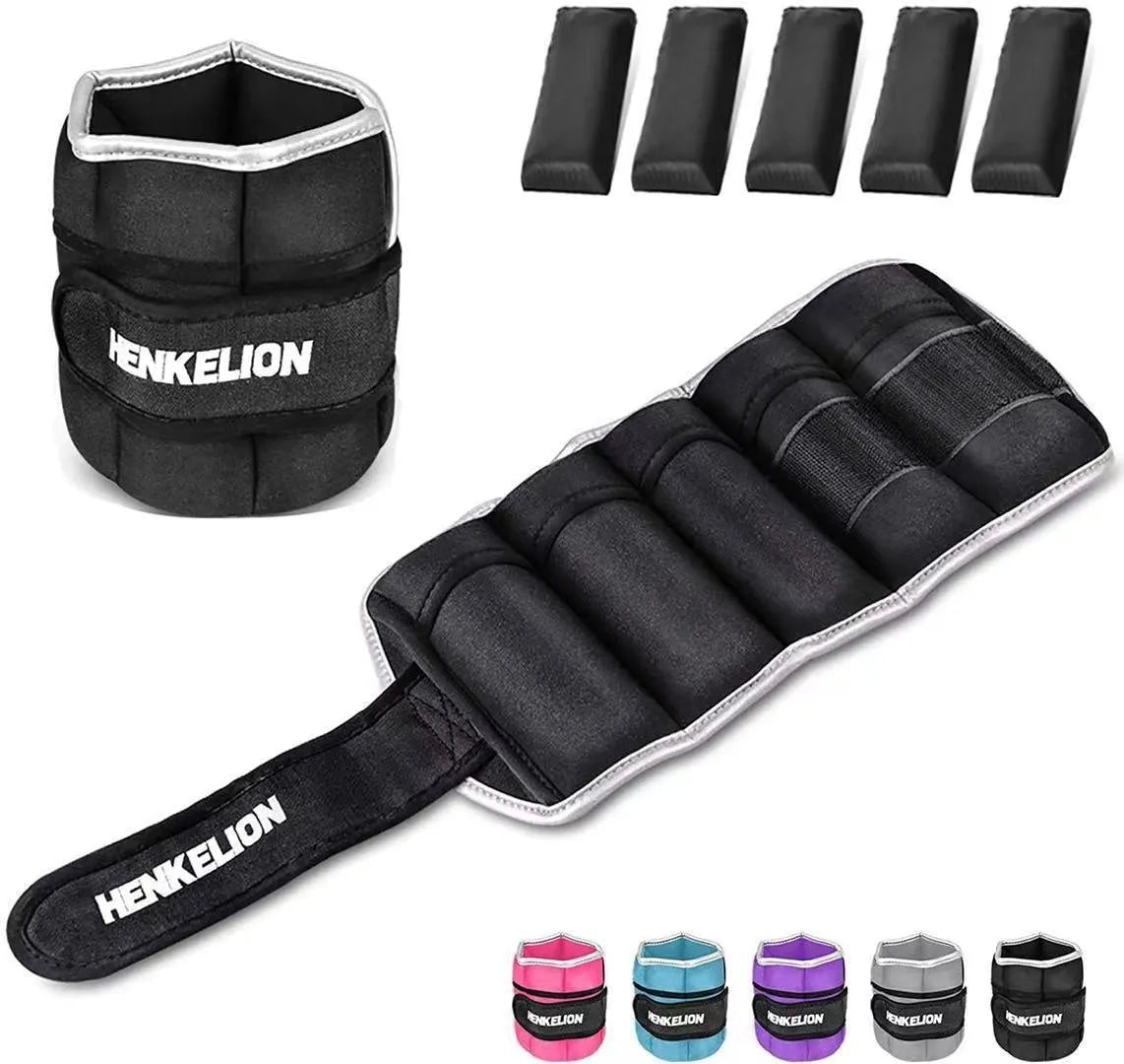 Reflective adjustable leg sandbag in neoprene with iron sand fill, available in multiple colours and weights