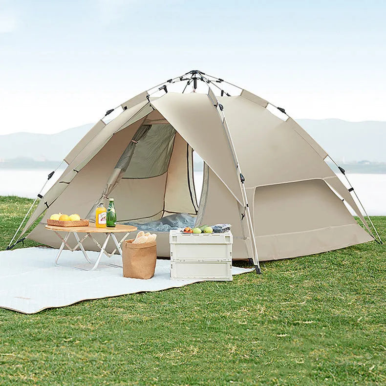 Fully automatic pop open camping tent 230x200x145cm double layer Oxford cloth waterproof 3-4 person