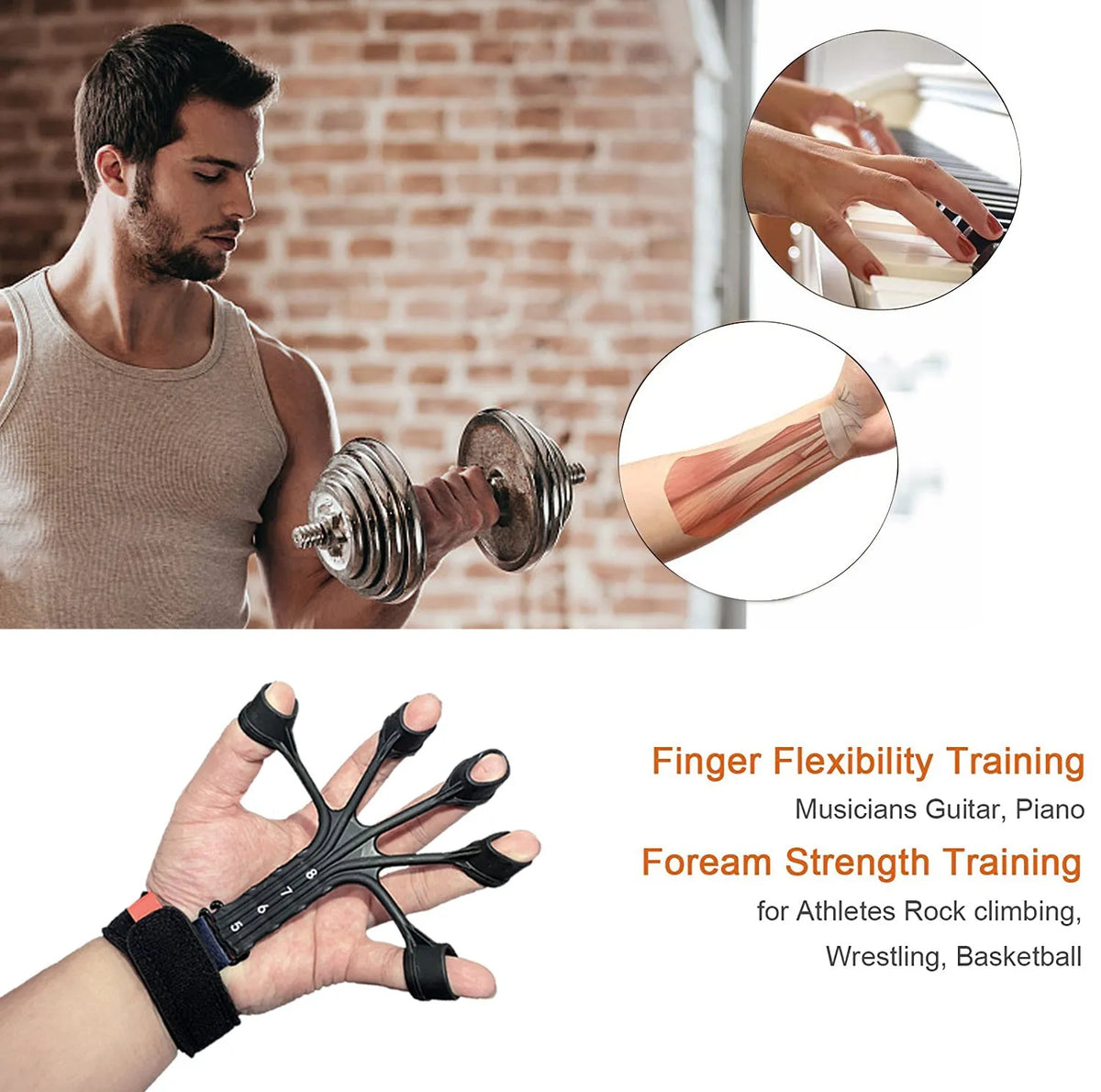 Silicone finger flexion and extension trainer with abdominal tensor function and adjusting belt