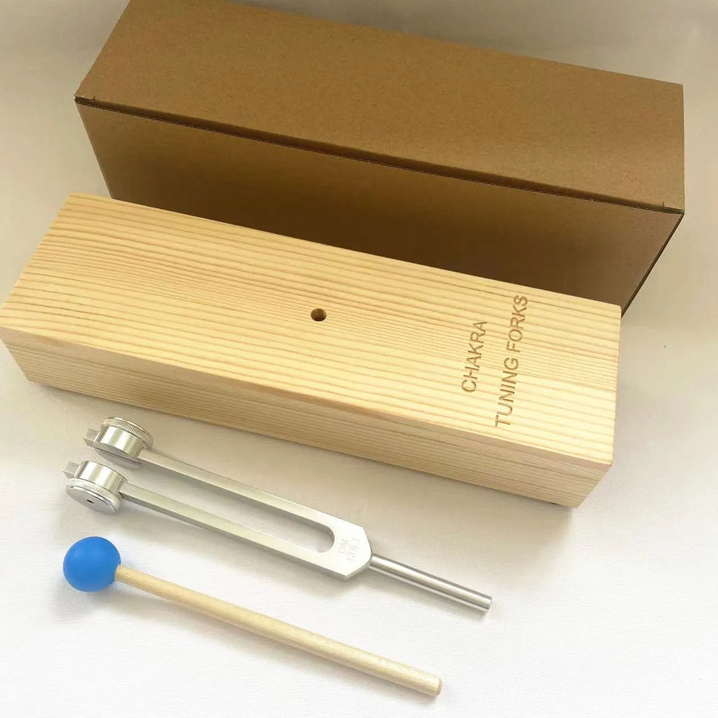 Aluminium alloy 432 Hz tuning fork with integrated speaker device for sound therapy