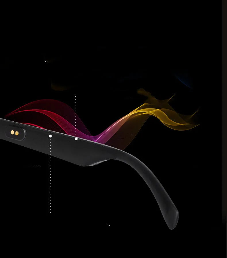 Semi-open Bluetooth smart glasses with PC frame and polarised lenses for outdoor driving and sports