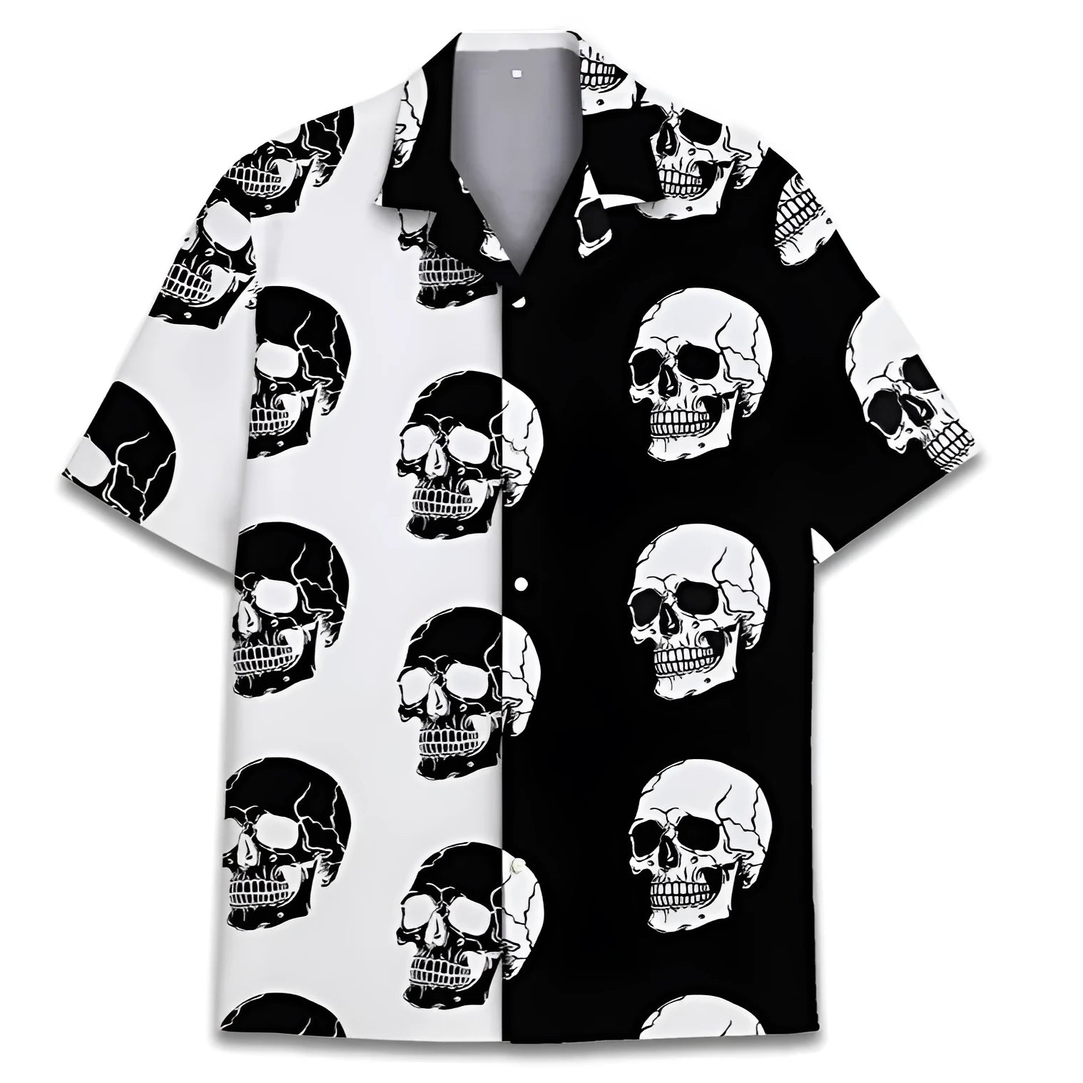 Men's Cuban collar Hawaiian shirt in polyester with digital print pattern for summer wear