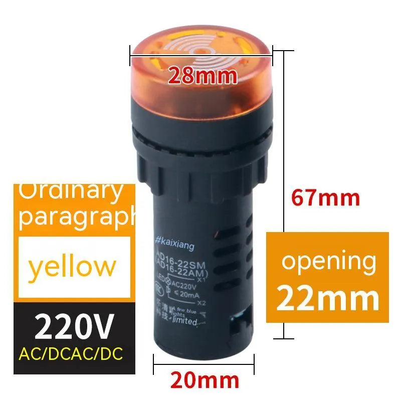 AD16-22SM red LED flashing sound and light buzzer for 22mm panel mounting
