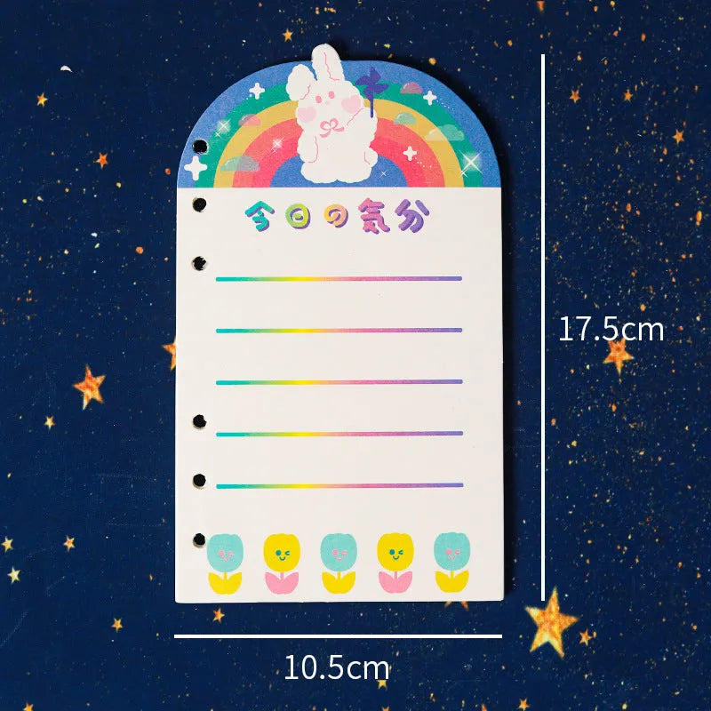 A6 loose-leaf notebook with girl-themed design for 6-hole binder systems