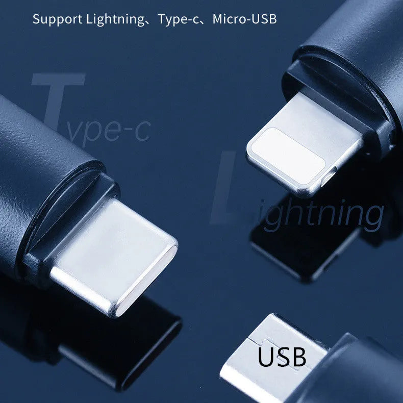 Black capsule infrared remote control emitter for smartphone with Lightning, Type-C, and Micro-USB interfaces