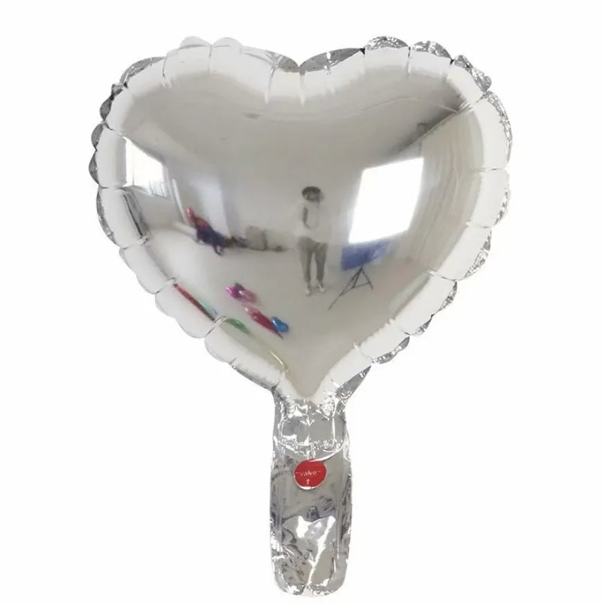 Peach heart shaped aluminium foil balloons in metallic colours for party decorations