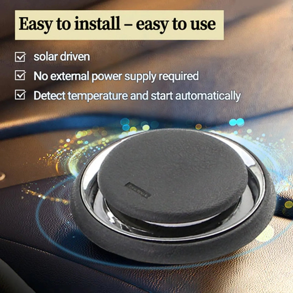 Black square portable car deicing instrument for melting windscreen ice and snow.