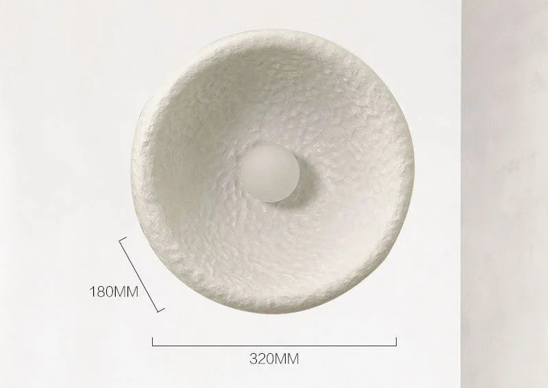 Japanese minimalist wall lamp with round resin shade in 20cm, 26cm or 32cm diameter sizes
